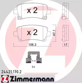 Комплект тормозных колодок (ZIMMERMANN: 24421.170.2)