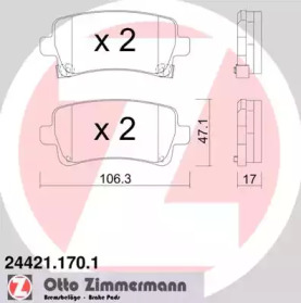 Комплект тормозных колодок (ZIMMERMANN: 24421.170.1)