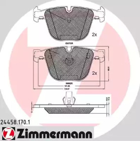 Комплект тормозных колодок (ZIMMERMANN: 24458.170.1)