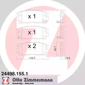 Комплект тормозных колодок (ZIMMERMANN: 24498.155.1)