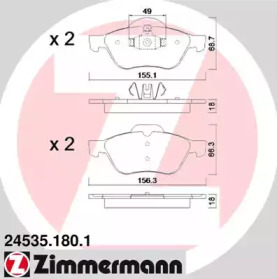 Комплект тормозных колодок (ZIMMERMANN: 24535.180.1)