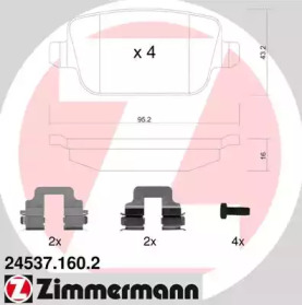 Комплект тормозных колодок (ZIMMERMANN: 24537.160.2)