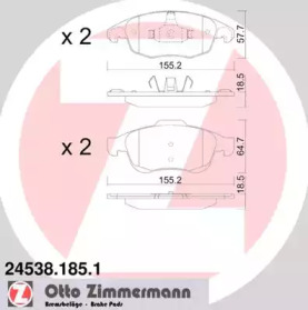 Комплект тормозных колодок (ZIMMERMANN: 24538.185.1)