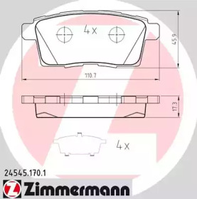 Комплект тормозных колодок (ZIMMERMANN: 24545.170.1)