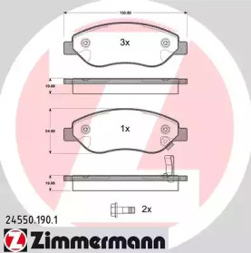 Комплект тормозных колодок (ZIMMERMANN: 24550.190.1)