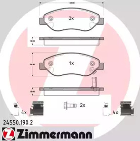 Комплект тормозных колодок (ZIMMERMANN: 24550.190.2)