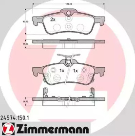 Комплект тормозных колодок (ZIMMERMANN: 24574.150.1)