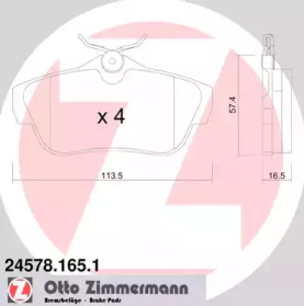 Комплект тормозных колодок (ZIMMERMANN: 24578.165.1)