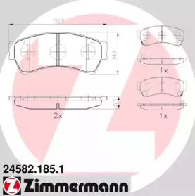 Комплект тормозных колодок (ZIMMERMANN: 24582.185.1)