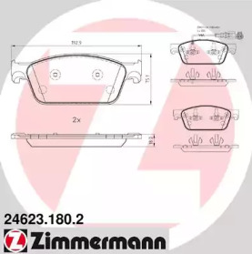 Комплект тормозных колодок (ZIMMERMANN: 24623.180.2)