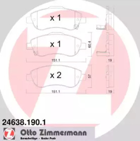 Комплект тормозных колодок (ZIMMERMANN: 24638.190.1)