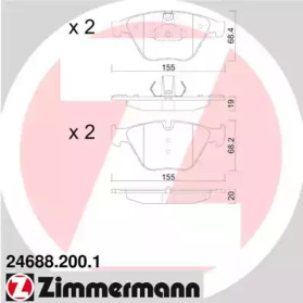 Комплект тормозных колодок (ZIMMERMANN: 24688.200.1)