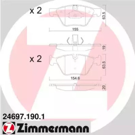 Комплект тормозных колодок (ZIMMERMANN: 24697.190.1)