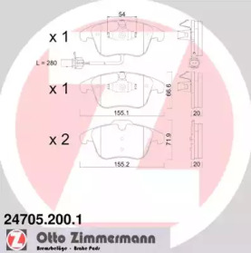 Комплект тормозных колодок (ZIMMERMANN: 24705.200.1)