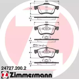 Комплект тормозных колодок (ZIMMERMANN: 24727.200.2)