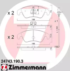 Комплект тормозных колодок (ZIMMERMANN: 24743.190.3)