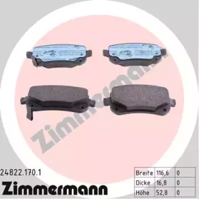 Комплект тормозных колодок (ZIMMERMANN: 24822.170.1)