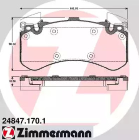 Комплект тормозных колодок (ZIMMERMANN: 24847.170.1)