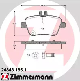 Комплект тормозных колодок (ZIMMERMANN: 24848.185.1)