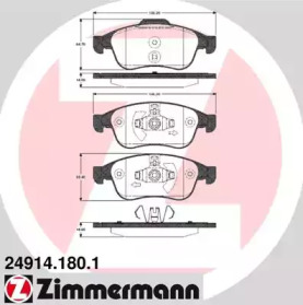 Комплект тормозных колодок (ZIMMERMANN: 24914.180.1)