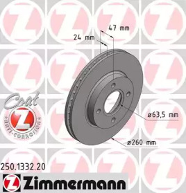 Тормозной диск (ZIMMERMANN: 250.1332.20)