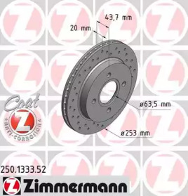 Тормозной диск (ZIMMERMANN: 250.1333.52)