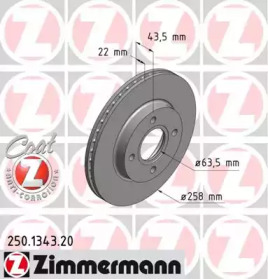 Тормозной диск (ZIMMERMANN: 250.1343.20)