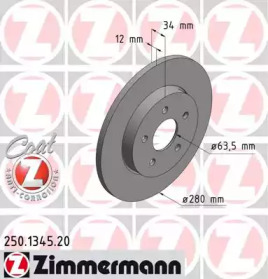 Тормозной диск (ZIMMERMANN: 250.1345.20)