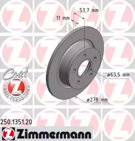 Тормозной диск (ZIMMERMANN: 250.1351.20)