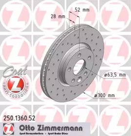 Тормозной диск (ZIMMERMANN: 250.1360.52)