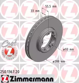 Тормозной диск (ZIMMERMANN: 250.1367.20)