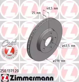 Тормозной диск (ZIMMERMANN: 250.1371.20)