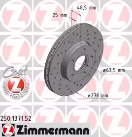 Тормозной диск (ZIMMERMANN: 250.1371.52)