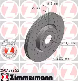 Тормозной диск (ZIMMERMANN: 250.1372.52)