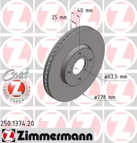 Тормозной диск (ZIMMERMANN: 250.1374.20)