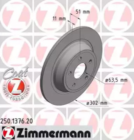 Тормозной диск (ZIMMERMANN: 250.1376.20)