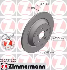 Тормозной диск (ZIMMERMANN: 250.1378.20)