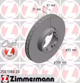 Тормозной диск (ZIMMERMANN: 250.1380.20)