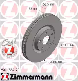 Тормозной диск (ZIMMERMANN: 250.1384.20)