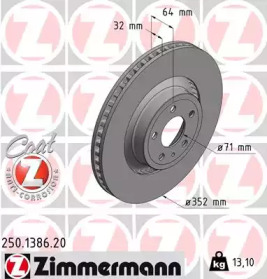 Тормозной диск (ZIMMERMANN: 250.1386.20)