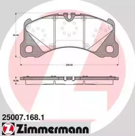 Комплект тормозных колодок (ZIMMERMANN: 25007.168.1)