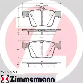 Комплект тормозных колодок (ZIMMERMANN: 25009.165.1)