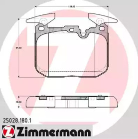 Комплект тормозных колодок (ZIMMERMANN: 25028.180.1)