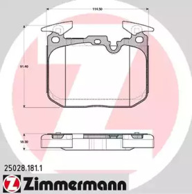 Комплект тормозных колодок (ZIMMERMANN: 25028.181.1)