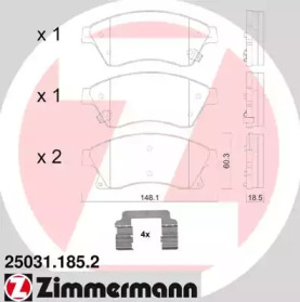 Комплект тормозных колодок (ZIMMERMANN: 25031.185.2)