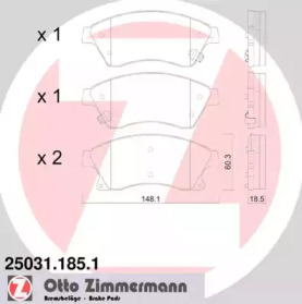 Комплект тормозных колодок (ZIMMERMANN: 25031.185.1)