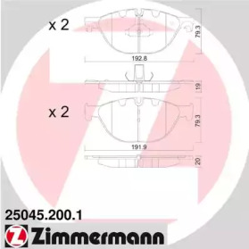 Комплект тормозных колодок (ZIMMERMANN: 25045.200.1)