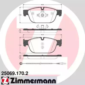 Комплект тормозных колодок (ZIMMERMANN: 25069.170.2)