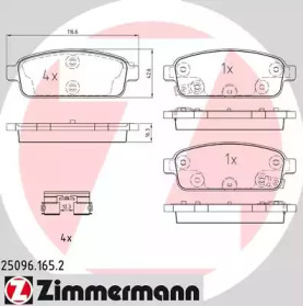 Комплект тормозных колодок (ZIMMERMANN: 25096.165.2)