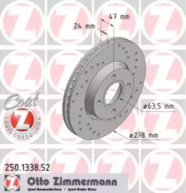 Тормозной диск (ZIMMERMANN: 250.1338.52)